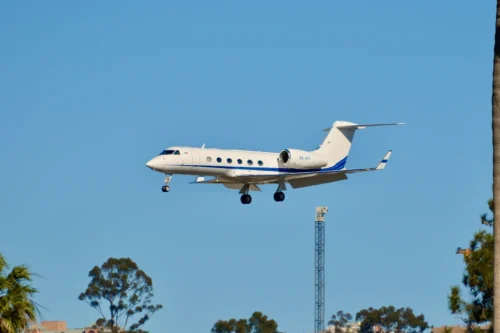 A charter jet plane