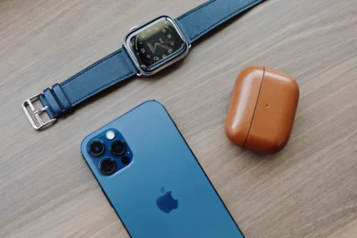 Smartphone, earbuds, and smartwatch
