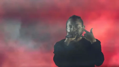 Kendrick Lamar performing at Coachella