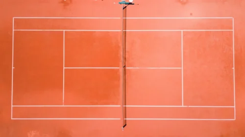 A clay tennis court