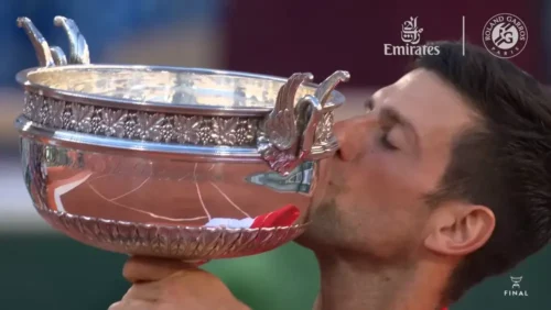 Djokovic winning Roland Garros