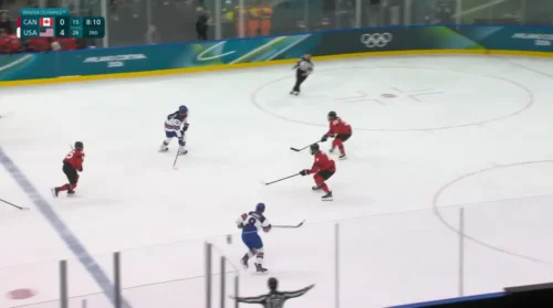 Laila Edwards scoring a goal against Canada