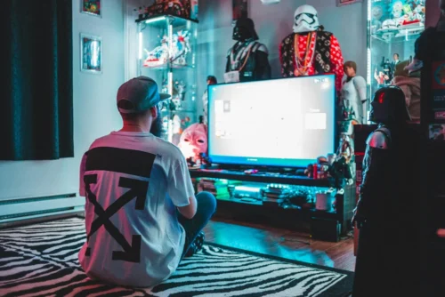 Person playing video games