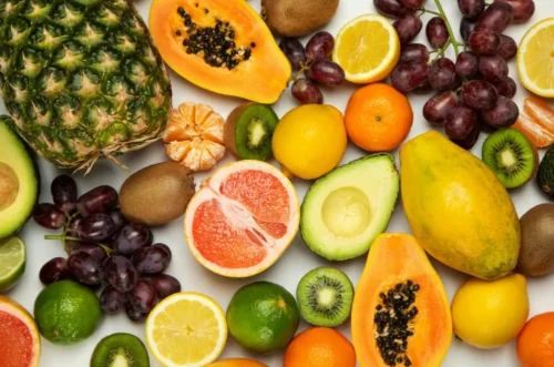 A selection of spring fruits