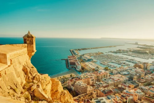 View from Castle of Santa Barbara of Alicante