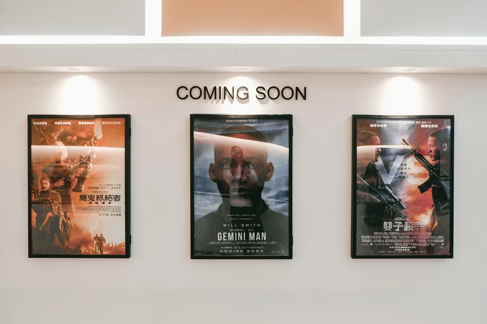 Action movie posters at the cinema