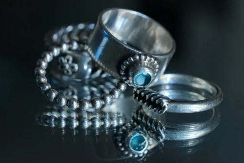 Selection of silver jewelry