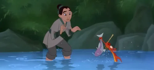 A still from the animated movie Mulan