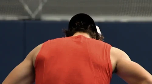 Nadal suffering in training