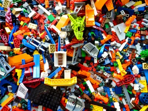 A pile of LEGO bricks
