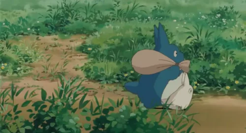 A still from the animated movie My Neighbor Totoro