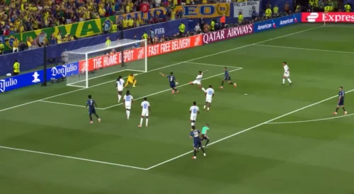 Cunha scoring against Haiti