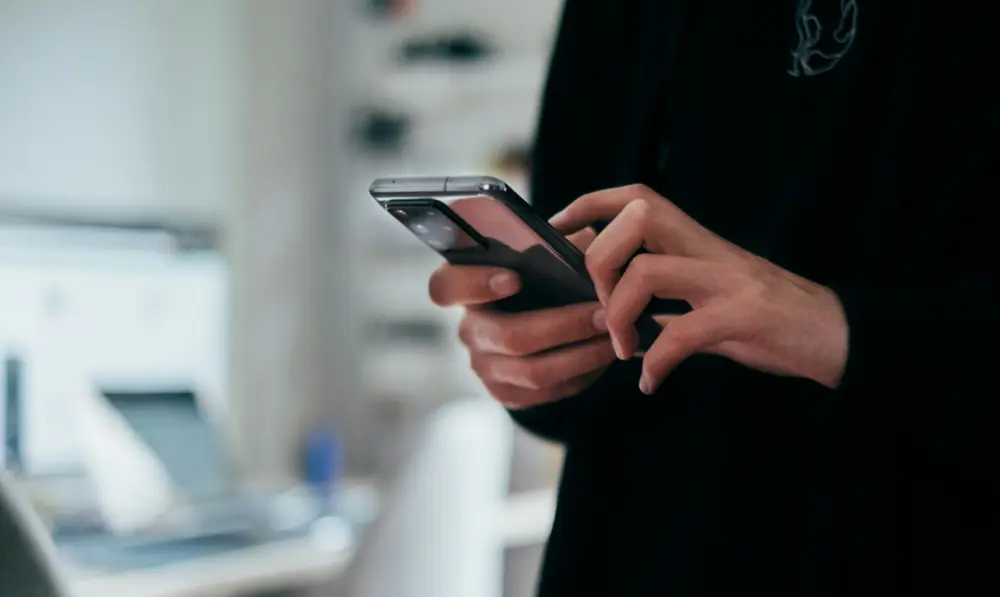 A person holding a smartphone
