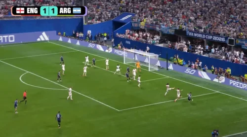 Messi's cross for Argentina's winning goal vs England
