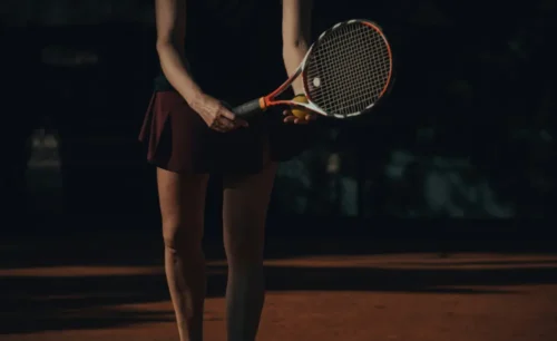 Woman playing tennis