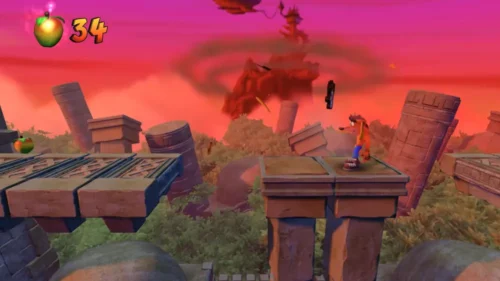 A gameplay screenshot of Crash Bandicoot