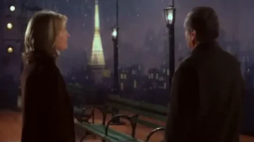 Still from "Something's Gotta Give" of the leads in Paris